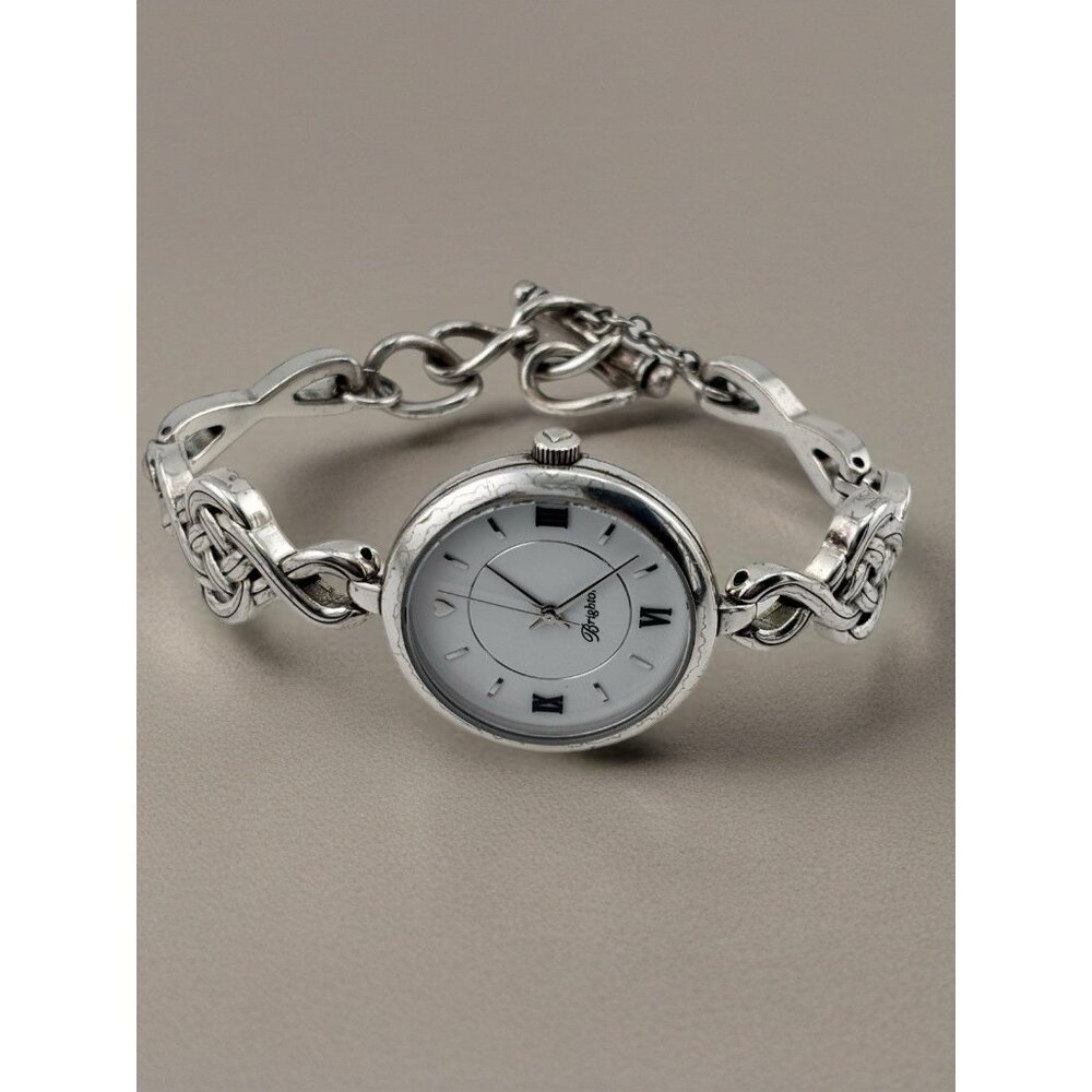 Brighton Interlok Toggle Silver Watch. Silver plated. New Battery